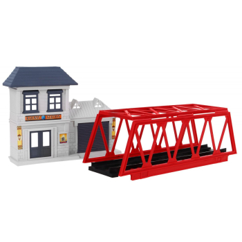 Duża Kolejka z torami dla dzieci 3+ Pociąg z wagonem + Pętla + Akcesoria 56 el.